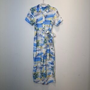 Tori Richard Honolulu Postcards Kit Jumpsuit Womens Size XS Vacation Resort